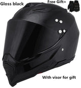 Mate black Dual Sport Off Road Motorcycle Helmet