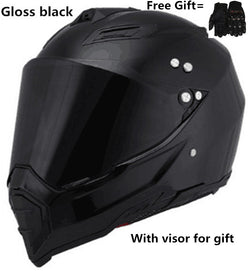 Mate black Dual Sport Off Road Motorcycle Helmet