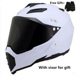 Mate black Dual Sport Off Road Motorcycle Helmet