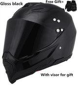 Mate black Dual Sport Off Road Motorcycle Helmet